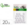 Forme liderpapel mousse polystyrene petites boules diametre 2cm coloris blanc sachet 20 unites