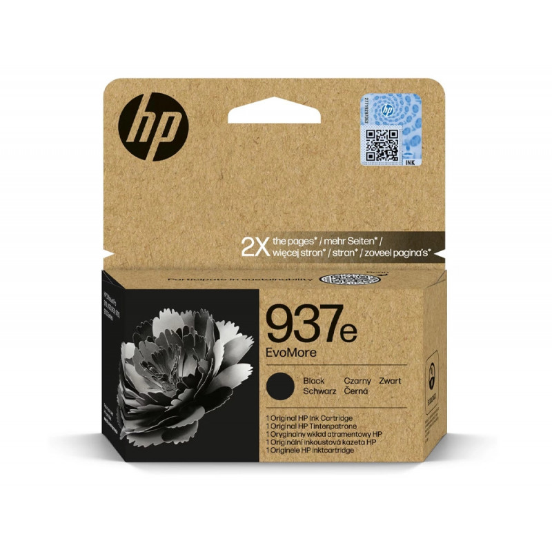 Cartouche hp jet d'encre 937e evomore 4s6w9ne coloris noir 2500p
