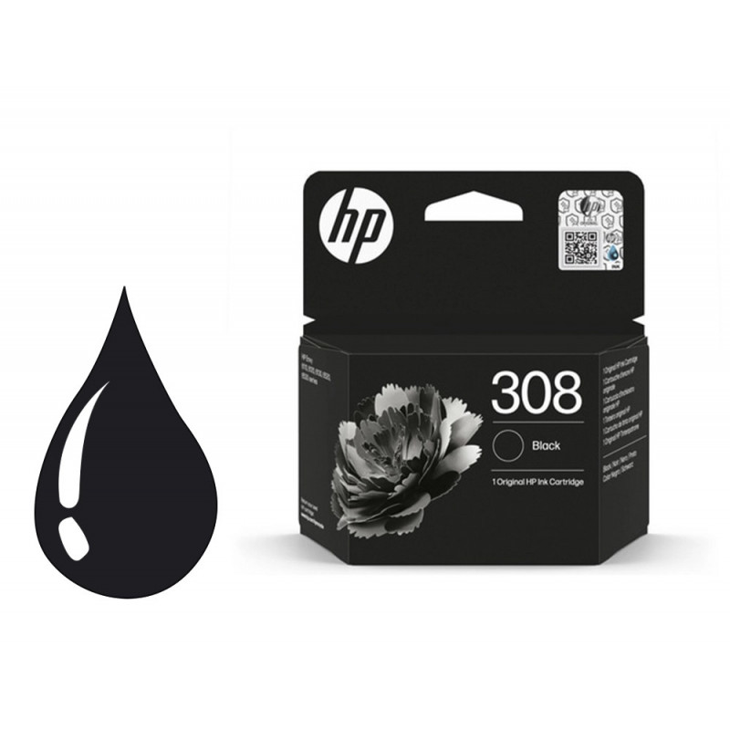 Cartouche hp jet d'encre 308 7fp21ue coloris noir 160 pages