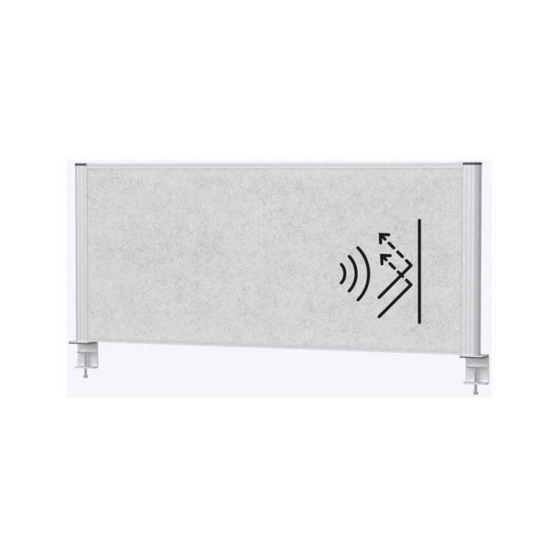 Separateur maul connecto 120x50cm cloison acoustique coloris argente