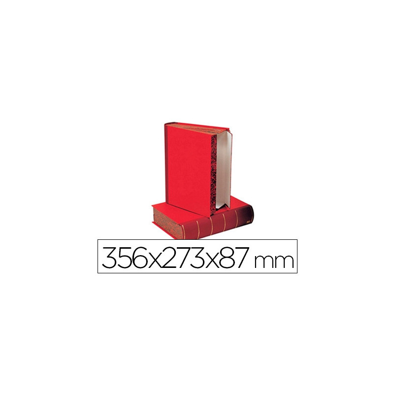 Boite de classement liderpapel design livre dos 80mm 355x80x255mm coloris rouge