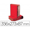 Boite de classement liderpapel design livre dos 80mm 355x80x255mm coloris rouge