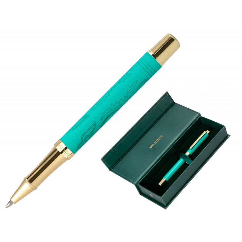 Roller belius wild west aluminium encre noire coloris vert dore boite design