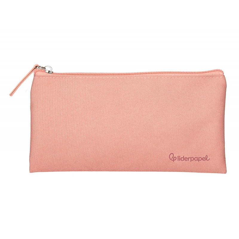 Fourre-tout liderpapel plat 1 compartiment 20x10cm coloris rose peche