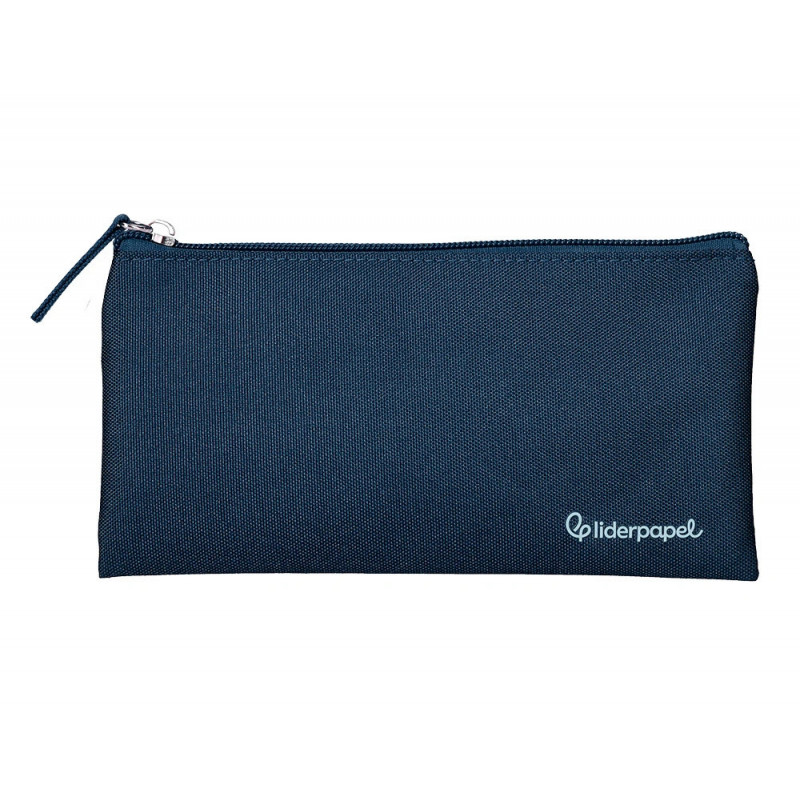 Fourre-tout liderpapel plat 1 compartiment 20x10cm coloris bleu marine