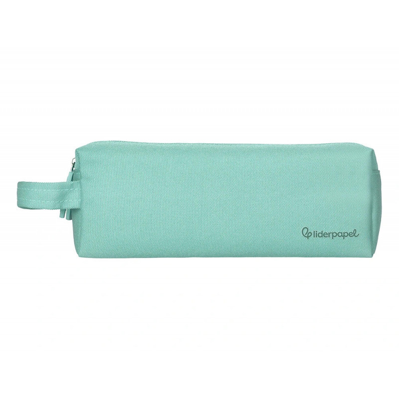 Fourre-tout liderpapel rectangulaire 2 compartiments anse de prehension 21x8cm coloris vert amande