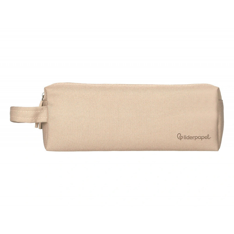 Fourre-tout liderpapel rectangulaire 2 compartiments anse de prehension 21x8cm coloris beige