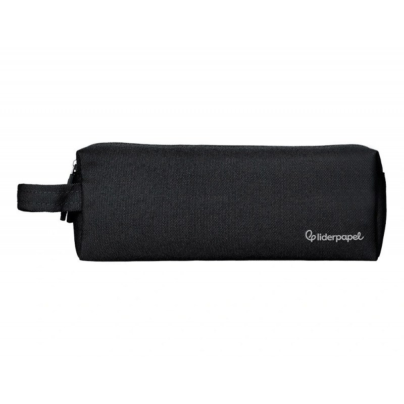 Fourre-tout liderpapel rectangulaire 2 compartiments anse de prehension 21x8cm coloris noir