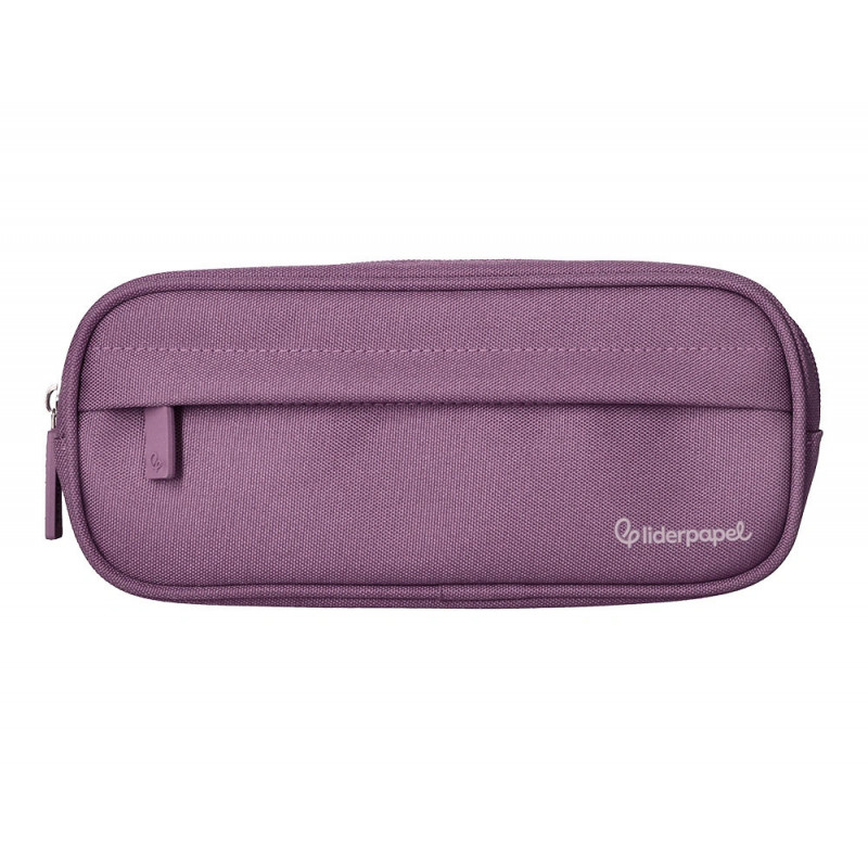 Fourre-tout liderpapel rectangulaire coins arrondis 1 compartiment avec poche avant 21x9cm coloris mauve