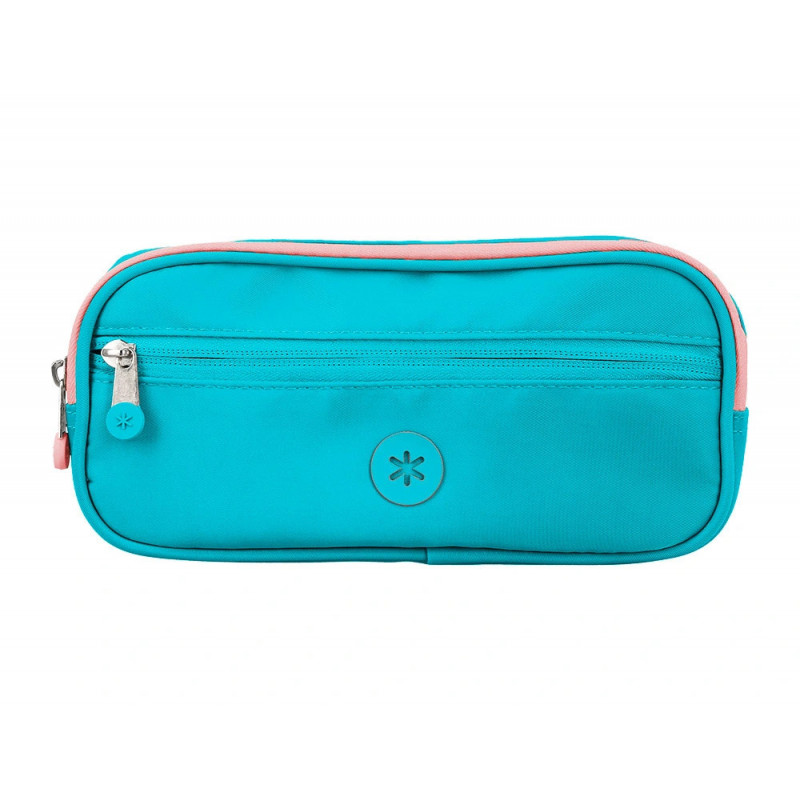 Fourre-tout antartik rectangulaire 2 compartiments modele fusion flex 100x60x220mm coloris turquoise