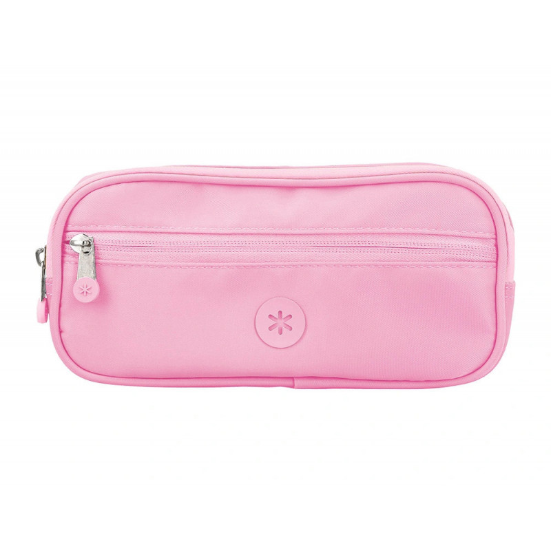 Fourre-tout antartik rectangulaire 2 compartiments modele fusion flex 100x60x220mm coloris rose