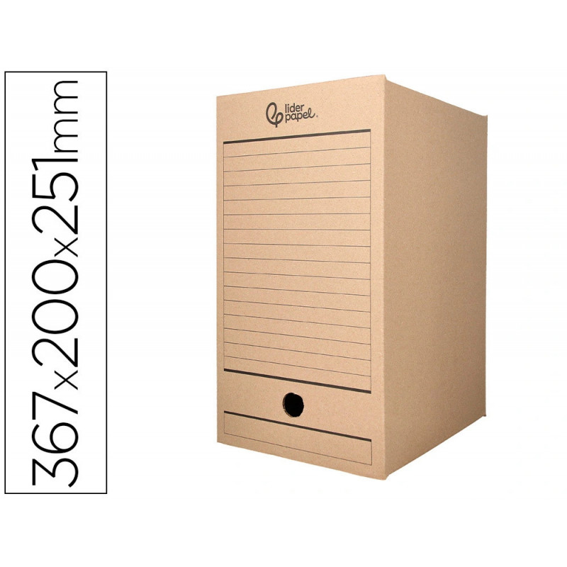 Boite a archives liderpapel carton recycle 400g/m2 dos 200mm kraft 367x200x251mm