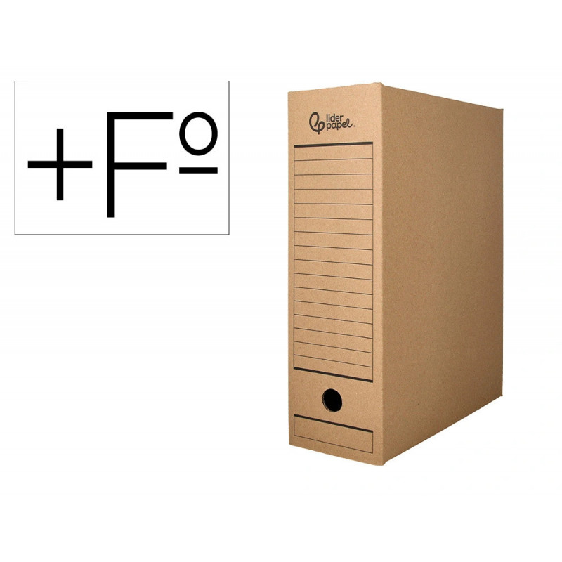 Boite a archives liderpapel carton recycle 325g/m2 dos 116mm kraft 388x116x275mm