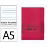 Carnet fermeture elastique antartik notes couverture souple a5 ligne 100 feuilles 80gr fsc coloris framboise