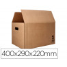 Caisse americaine q-connect avec poignees carton recycle cannelure 5mm 400x290x22mm coloris kraft