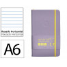 Carnet fermeture elastique jaune antartik notes couverture rigide a6 ligne 100 feuilles 80gr fsc coloris lilas