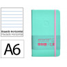 Carnet fermeture elastique rose antartik notes couverturerigide a6 ligne 100 feuilles 80gr fsc coloris turquoise