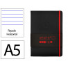 Carnet fermeture elastique rouge antartik notes couverture rigide a5 ligne 100feuilles 80gr fsc coloris noir