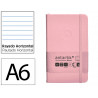 Carnet fermeture elastique antartik notes couverture rigide a6 ligne 100 feuilles 80gr fsc coloris rose pastel
