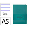 Carnet fermeture elastique antartik notes couverture rigide a5 ligne 100 feuilles 80gr fsc coloris vert paon