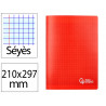 Cahier piqure liderpapel couverture pp 210x297mm 96p seyes coloris rouge