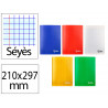 Cahier piqure liderpapel couverture pp 210x297mm 96p seyes coloris assortis lot 10 unites