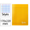 Cahier piqure liderpapel couverture pp 170x220mm 96p seyes coloris jaune