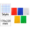 Cahier piqure liderpapel couverture pp 170x220mm 96p seyes coloris assortis lot 10 unites