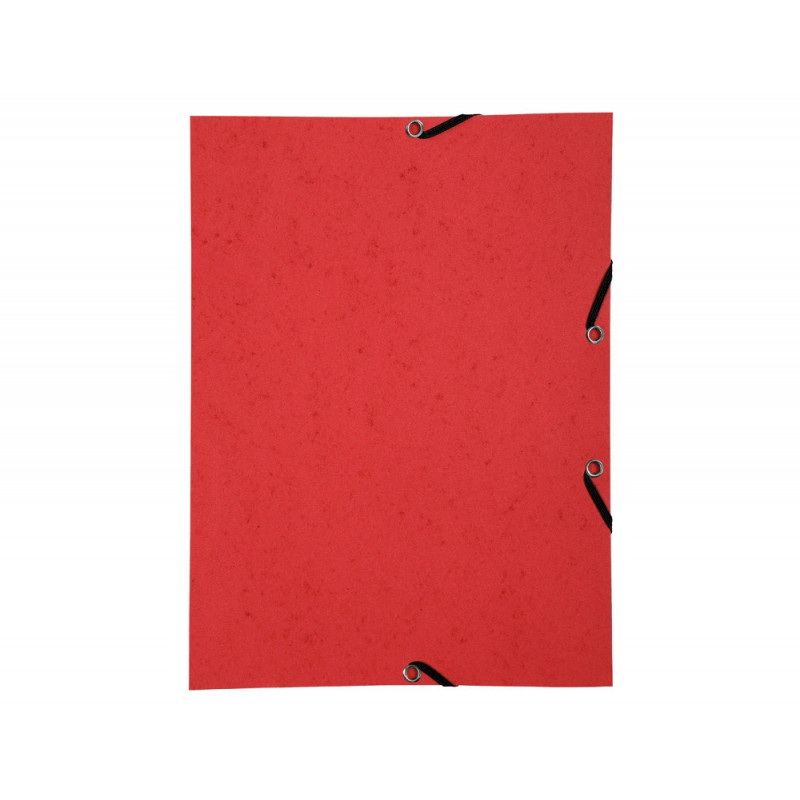 Chemise exacompta carte lustree 350gr a4 fermeture elastique sans rabat sans etiquette coloris rouge lot de 10