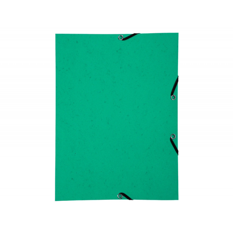 Chemise exacompta carte lustree 350gr a4 fermeture elastique sans rabat sans etiquette coloris vert lot 10