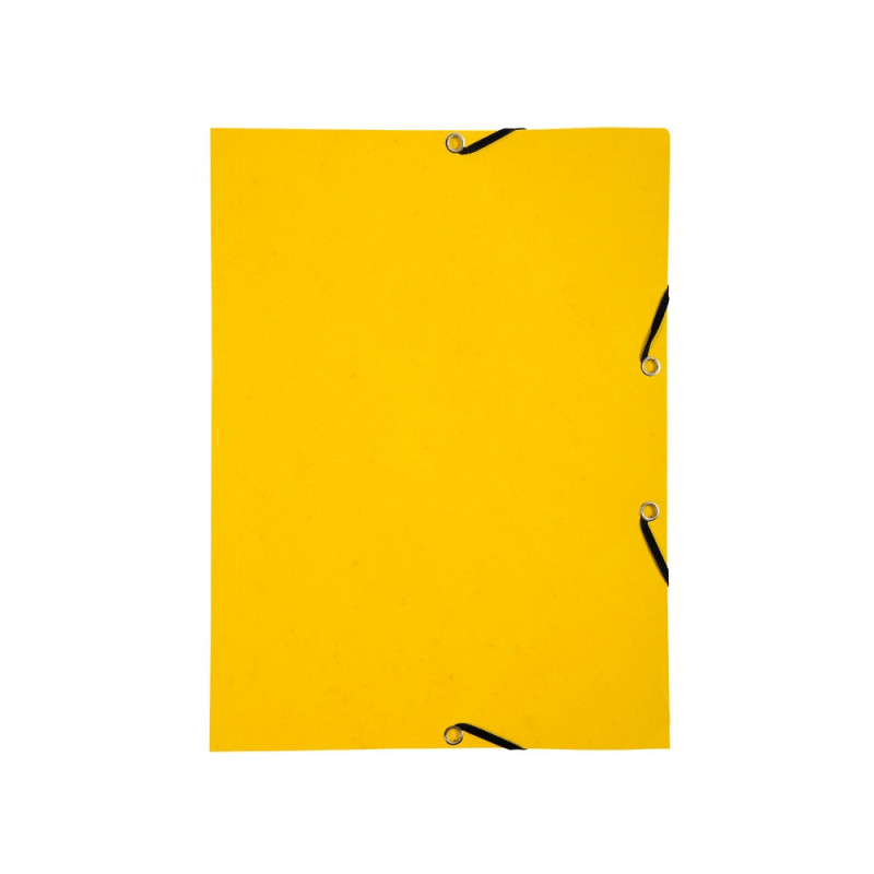 Chemise exacompta carte lustree 350gr a4 fermeture elastique sans rabat sans etiquette coloris jaune lot de 10