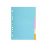 Intercalaire exacompta carte forte recyclee 170gr 17x22cm 6 positions coloris pastel