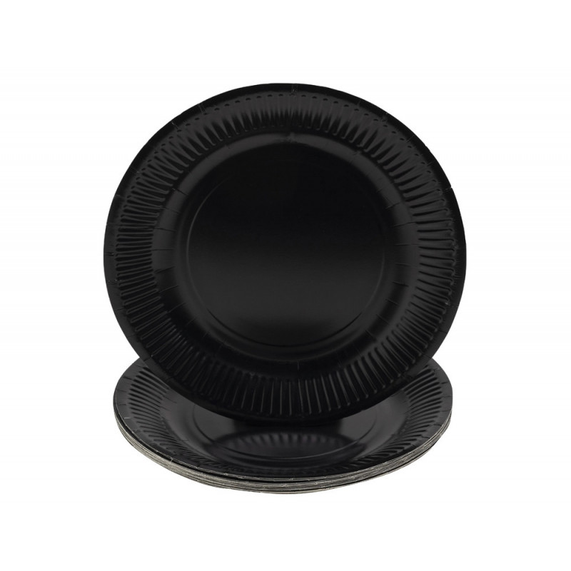 Assiette exacompta carton rond diam. 23cm coloris noir paquet 20 unites