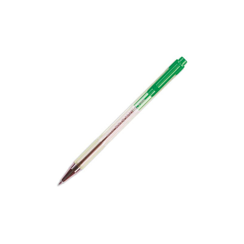 PILOT Stylo bille rechargeable pointe fine rétractable encre Verte corps plastique cristal BPS-MATIC