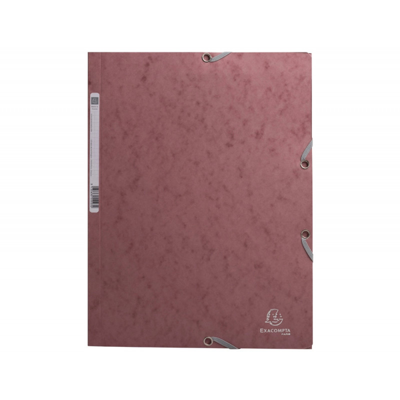 Chemise 3 rabats exacompta skandi a4 carte lustree 400gr fermeture elastique coloris vieux rose