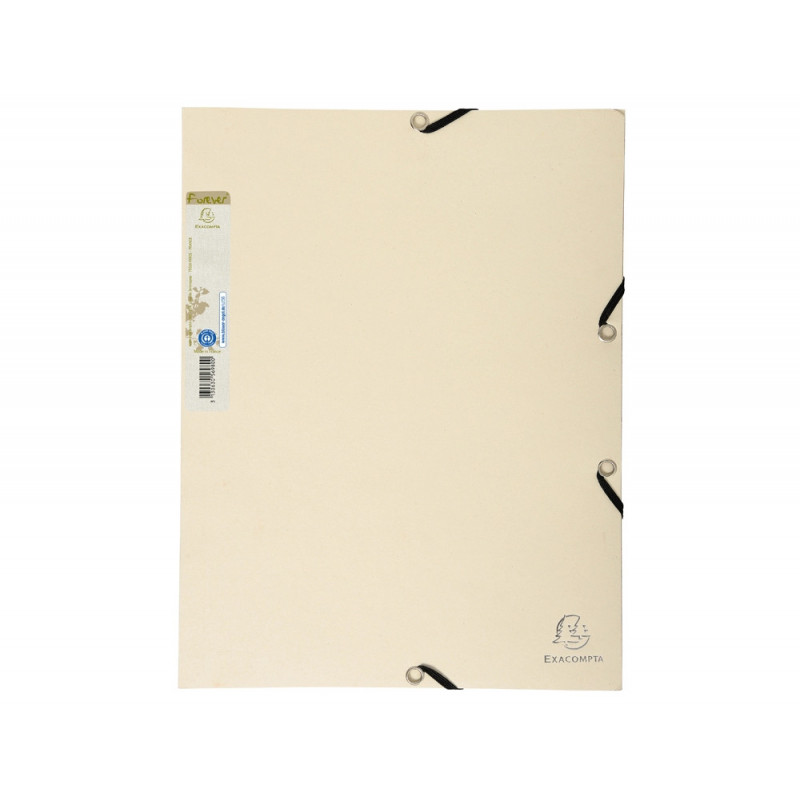 Chemise 3 rabats exacompta forever a4 carte recyclee 380gr fermeture elastique coloris sable
