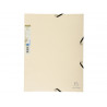 Chemise 3 rabats exacompta forever a4 carte recyclee 380gr fermeture elastique coloris sable