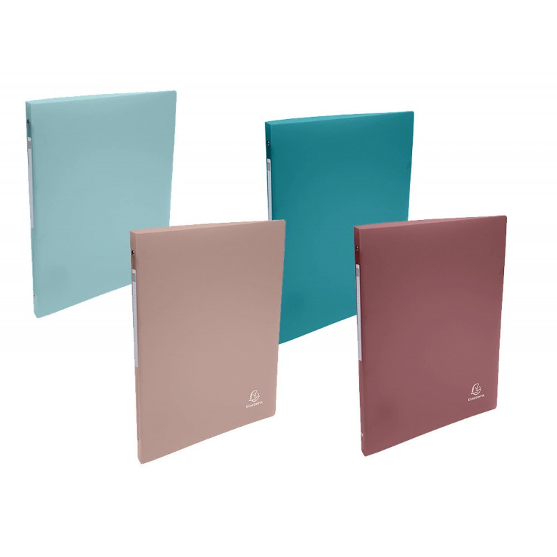 Classeur exacompta 4 anneaux en d 15mm pp skandi coloris assortis