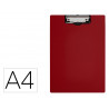 Porte-bloc q-connect miniclip superieur din a4 plastique 50% recycle epaisseur 2,1mm coloris rouge