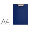 Porte-bloc q-connect miniclip superieur din a4 plastique 50% recycle epaisseur 2,1mm coloris bleu