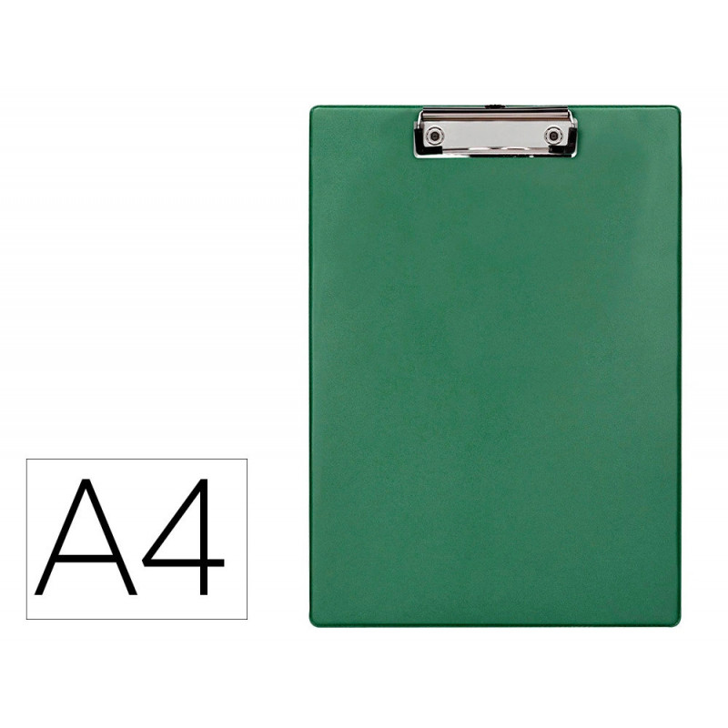 Porte-bloc q-connect din a4 plastique 50% recycle epaisseur 2,1mm coloris vert olive