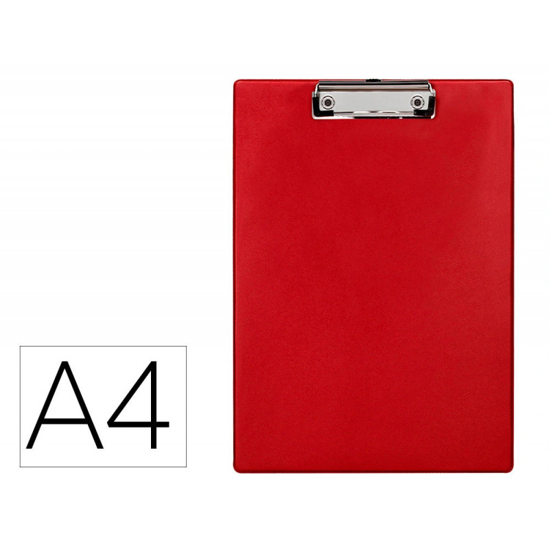 Porte-bloc q-connect din a4 plastique 50% recycle epaisseur 2,1mm coloris rouge