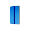Armoire haute phoenix acier 190cm 2 portes et 4 etageres serrure a cle coloris bleu