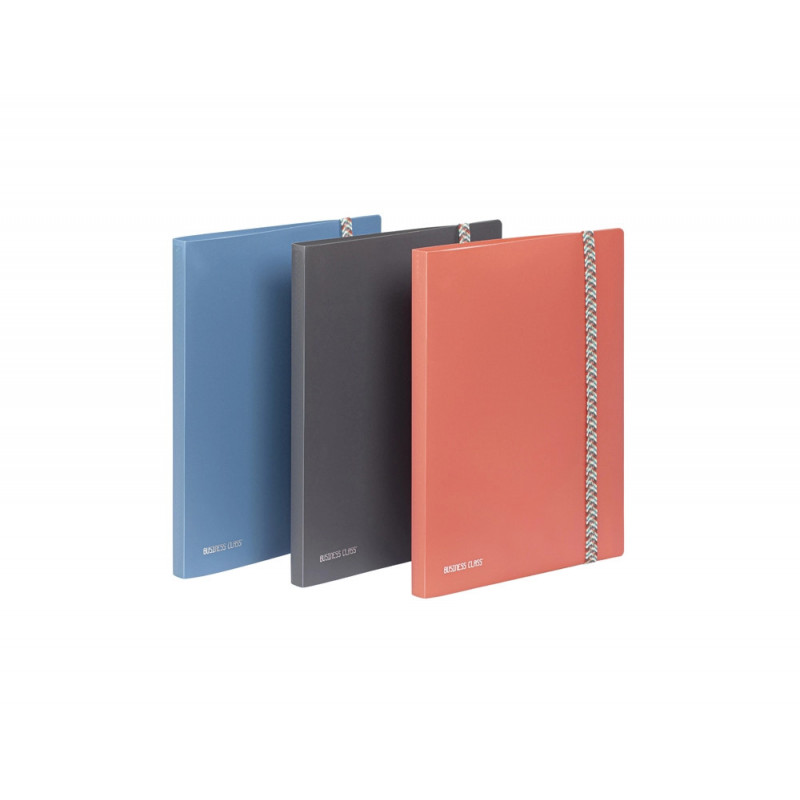 Porte-vues viquel business class polypropylene fermeture elastique a4 60 vues coloris aleatoire