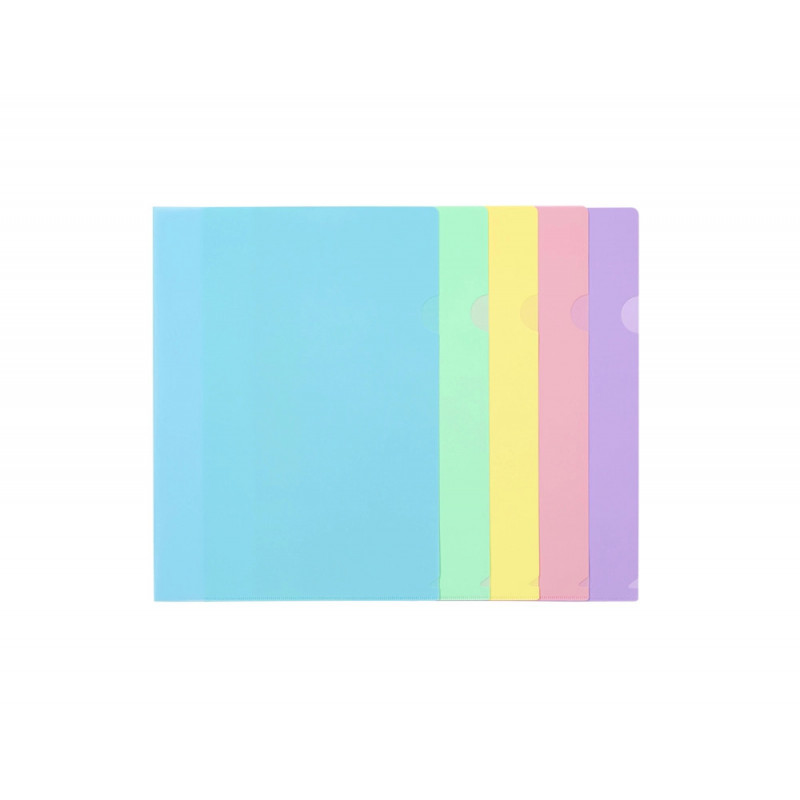 Pochette coin viquel rainbow pastel polpropylene a4 coloris assortis lot 10 unites