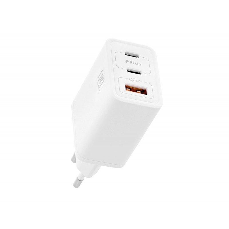 Chargeur t'nb gan 2 usb-c power delivery + 1 usb-a 65w coloris blanc