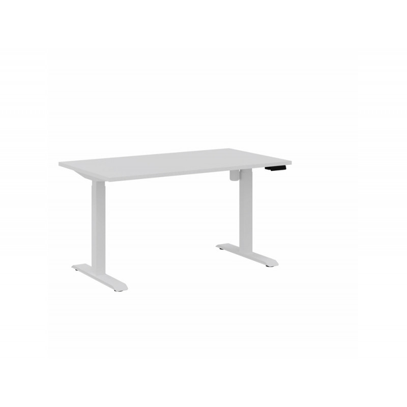 Bureau droit eol lutz 2 reglable hauteur l1400x800mm plateau blanc neige pietement blanc