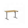 Bureau droit eol lutz 2 reglable hauteur l1200x800mm plateau chene clair pietement gris aluminium