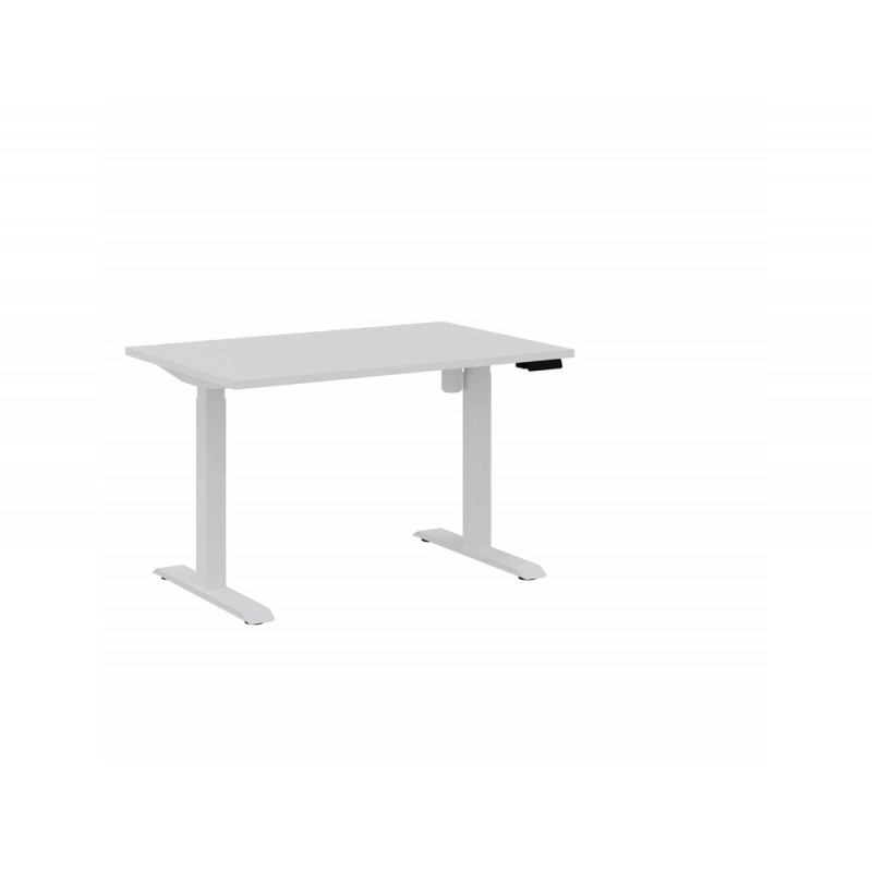 Bureau droit eol lutz 2 reglable hauteur l1200x800mmm plateau blanc neige pietement blanc