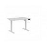 Bureau droit eol lutz 2 reglable hauteur l1200x800mmm plateau blanc neige pietement blanc
